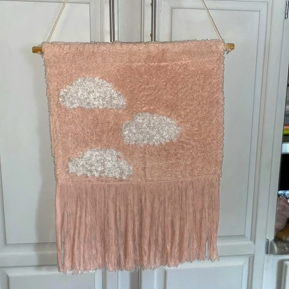 Oversized Macrame Woven wood cloud Tapestry for nursery